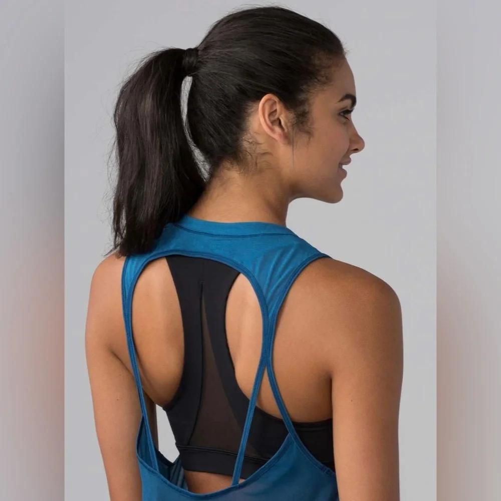 NEW Lululemon Chase Me Tank Vertical Ombre Pre wheeze Tank Whirlpool Jaded